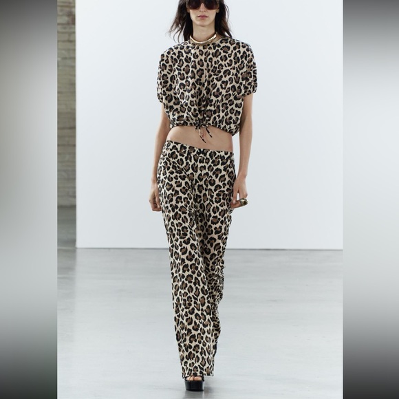 NWT Zara cheetah 🐆 print pants - Picture 1 of 7